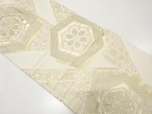 アンティーク　大光製　花亀甲に古典柄織り出し袋帯（材料）